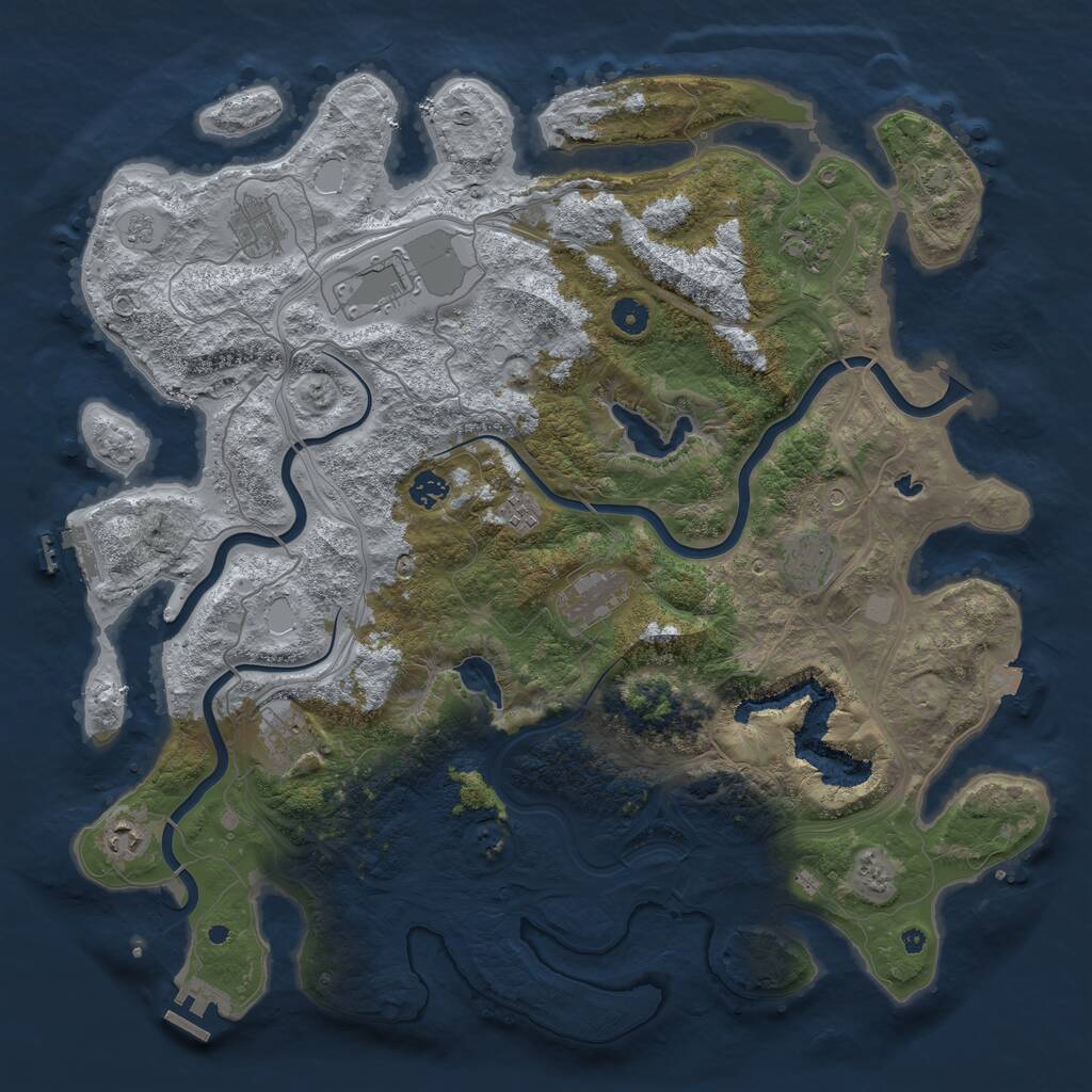 Rust Map: Procedural Map, Size: 4500, Seed: 15010, 15 Monuments