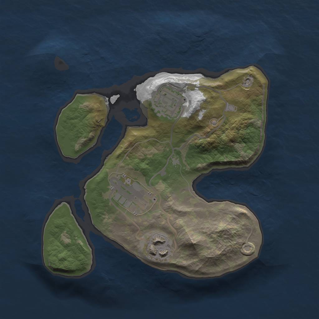 Rust Map: Barren, Size: 2100, Seed: 5, 5 Monuments