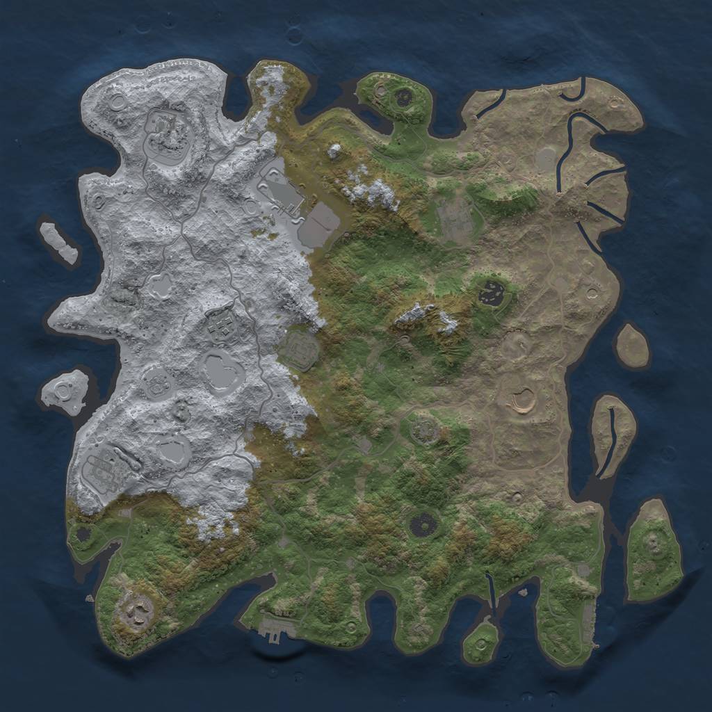 Rust Map: Procedural Map, Size: 4200, Seed: 934, 17 Monuments