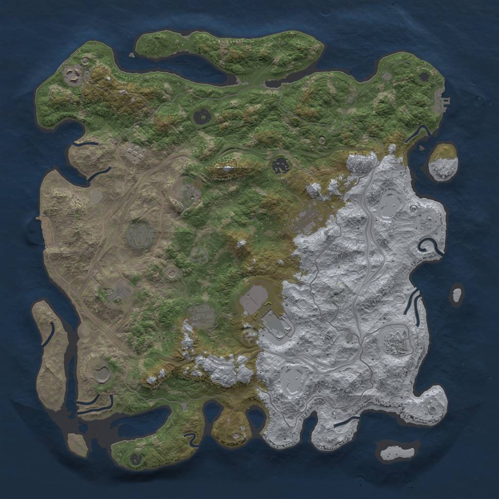 Rust Map: Procedural Map, Size: 4500, Seed: 10, 20 Monuments