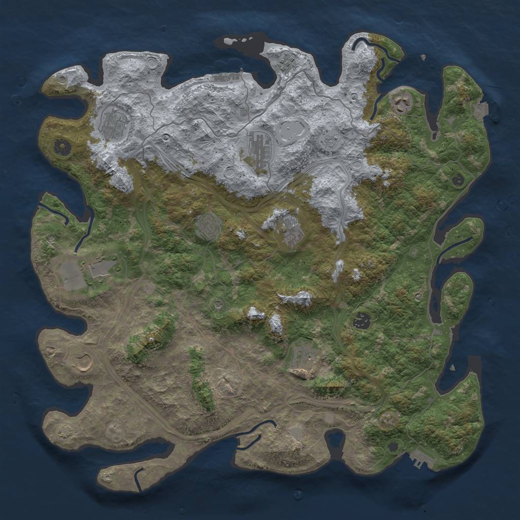 Rust Map: Procedural Map, Size: 4500, Seed: 897960235, 18 Monuments