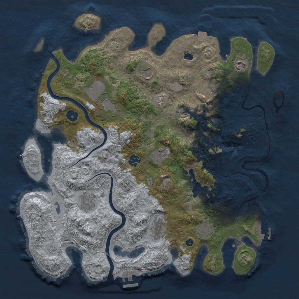 Rust Map: Procedural Map, Size: 4000, Seed: 944855762, 16 Monuments
