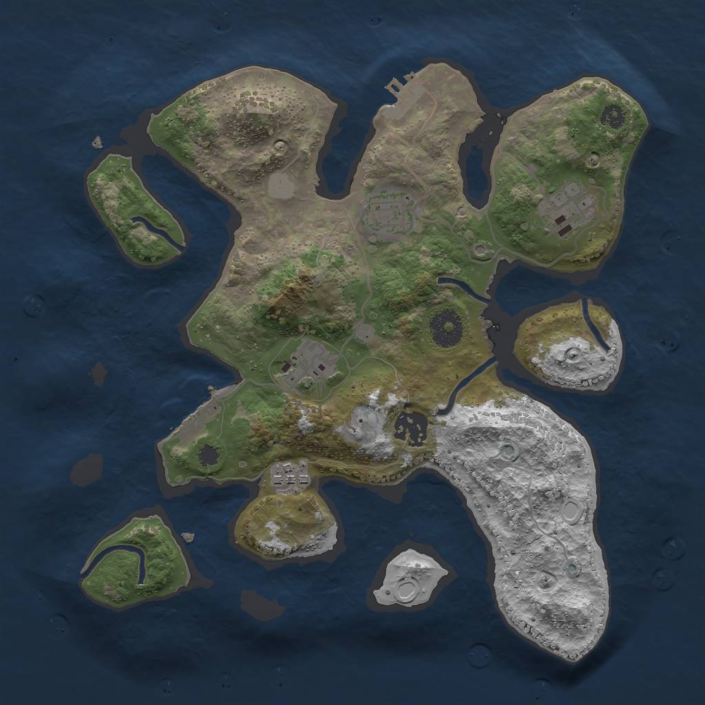 Rust Map: Procedural Map, Size: 3000, Seed: 16, 12 Monuments
