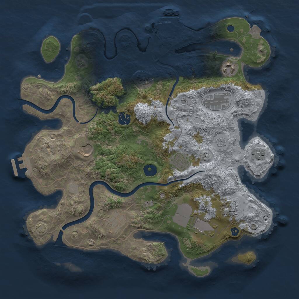 Rust Map: Procedural Map, Size: 3500, Seed: 168, 15 Monuments