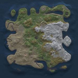 Thumbnail Rust Map: Procedural Map, Size: 3500, Seed: 168, 15 Monuments