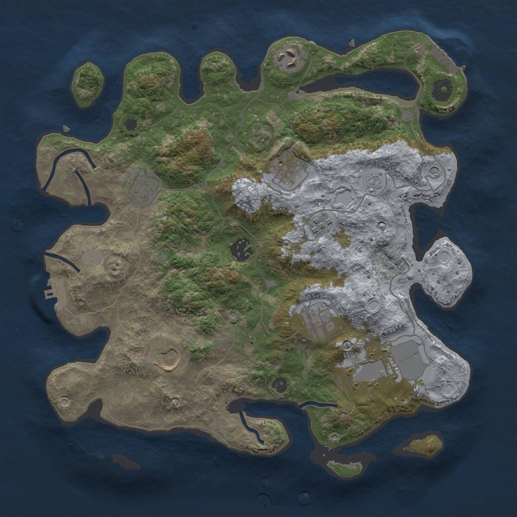 Rust Map: Procedural Map, Size: 3500, Seed: 168, 15 Monuments