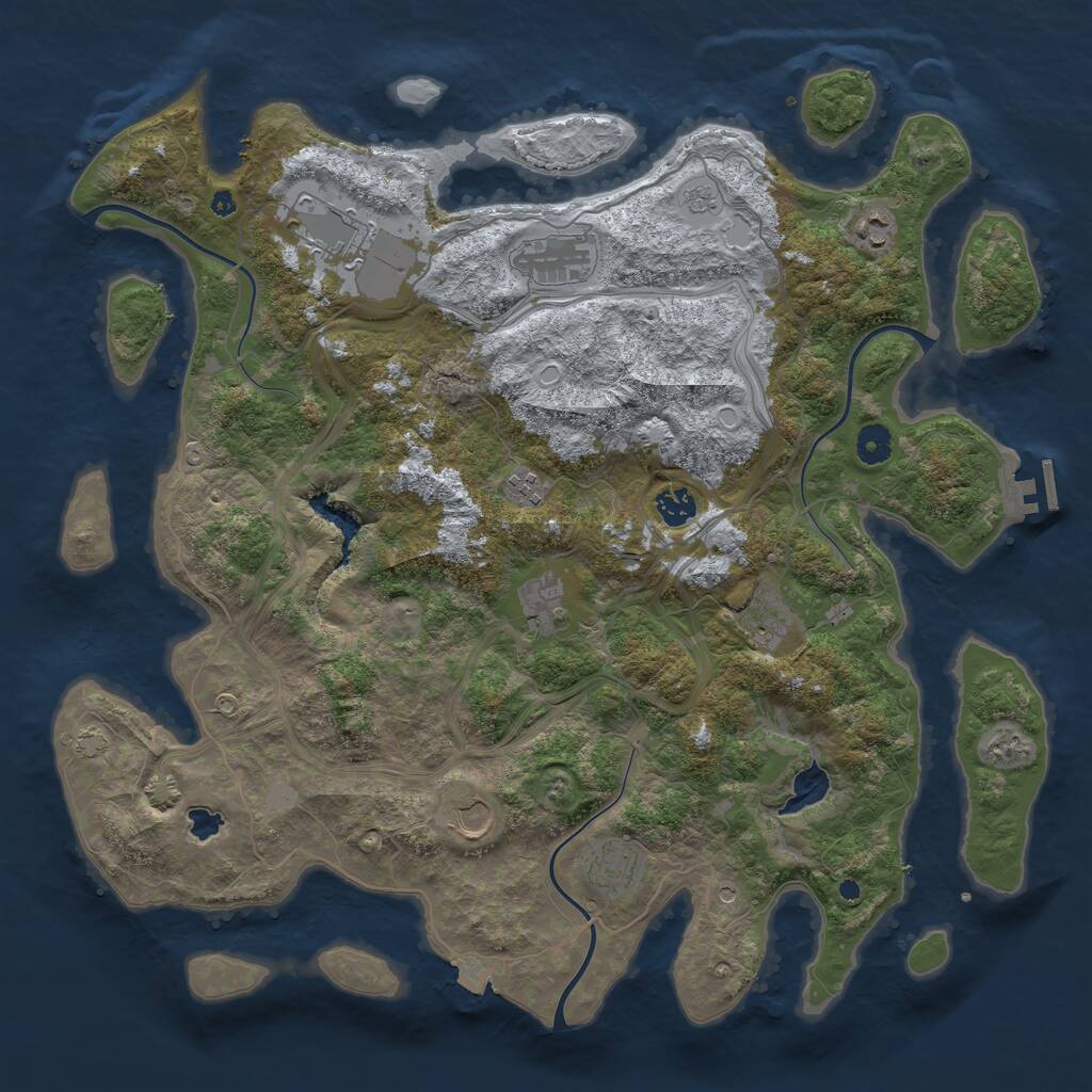 Rust Map: Procedural Map, Size: 4300, Seed: 2098741202, 14 Monuments
