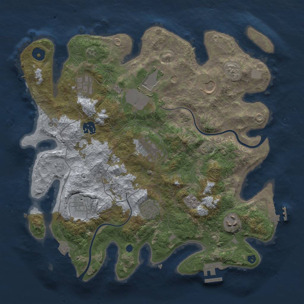 Rust Map: Procedural Map, Size: 3500, Seed: 57894, 15 Monuments