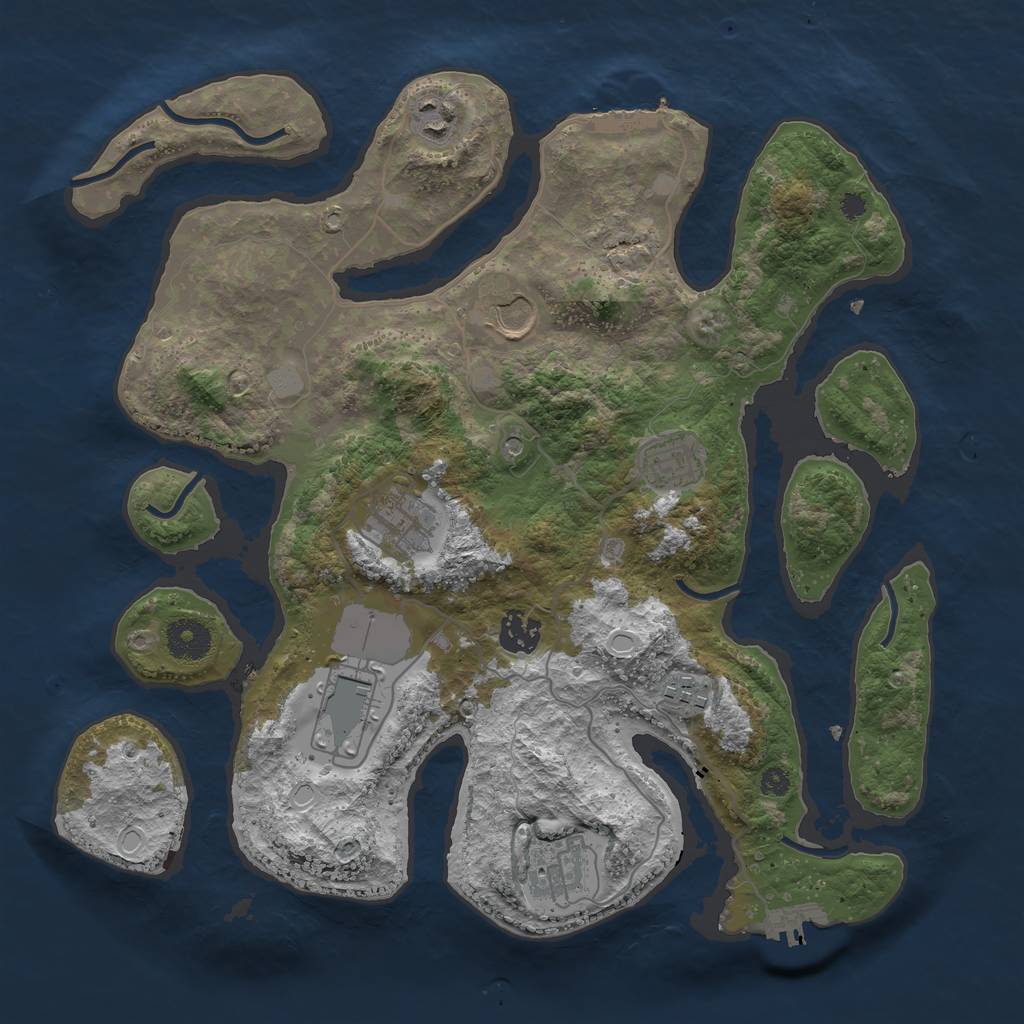 Rust Map: Procedural Map, Size: 3550, Seed: 426666, 16 Monuments