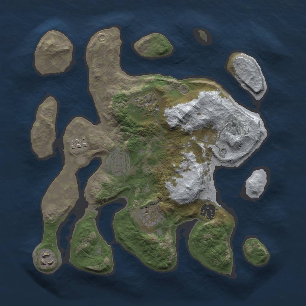 Rust Map: Barren, Size: 3000, Seed: 1758270111, 9 Monuments