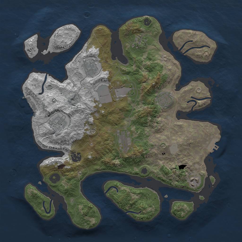 Rust Map: Procedural Map, Size: 3500, Seed: 1578, 16 Monuments