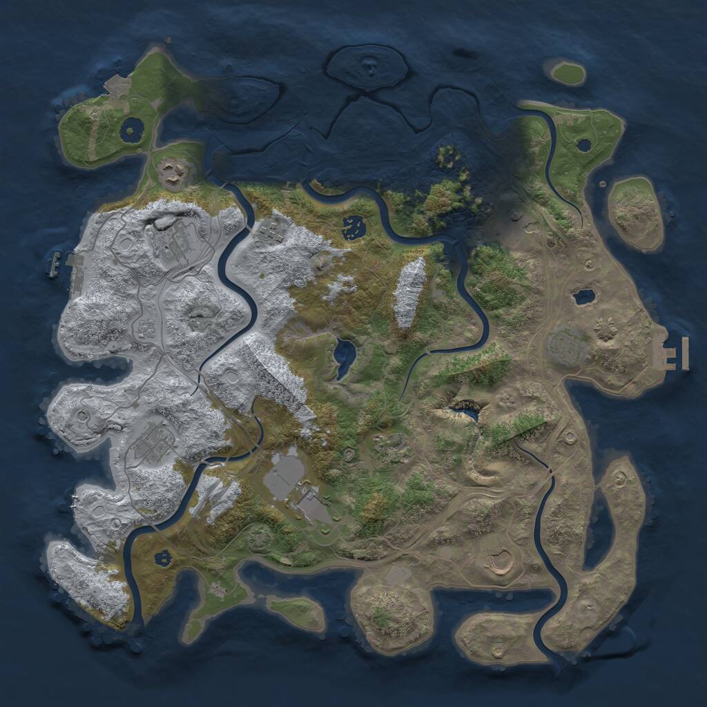 Rust Map: Procedural Map, Size: 4250, Seed: 8492, 16 Monuments