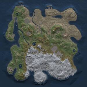 Thumbnail Rust Map: Procedural Map, Size: 3500, Seed: 7743097, 14 Monuments