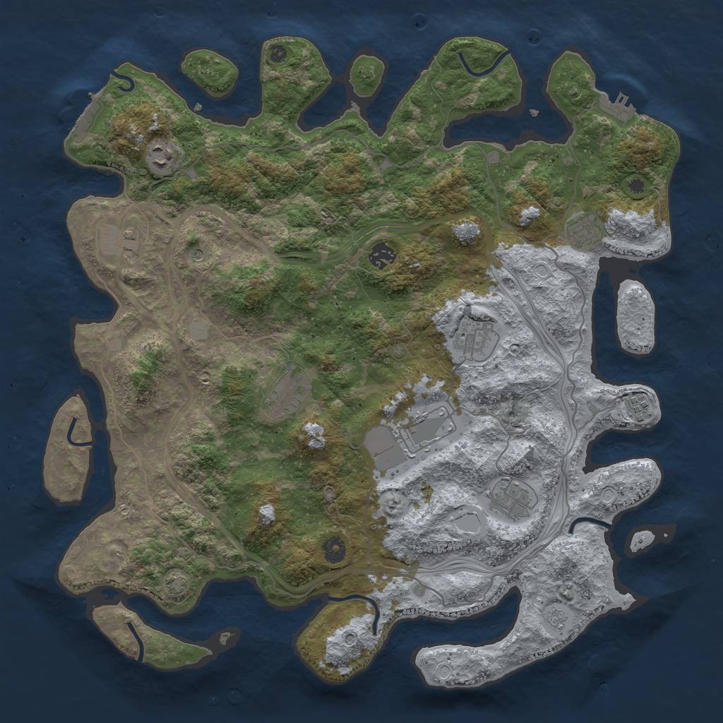 Rust Map: Procedural Map, Size: 4250, Seed: 837252, 17 Monuments