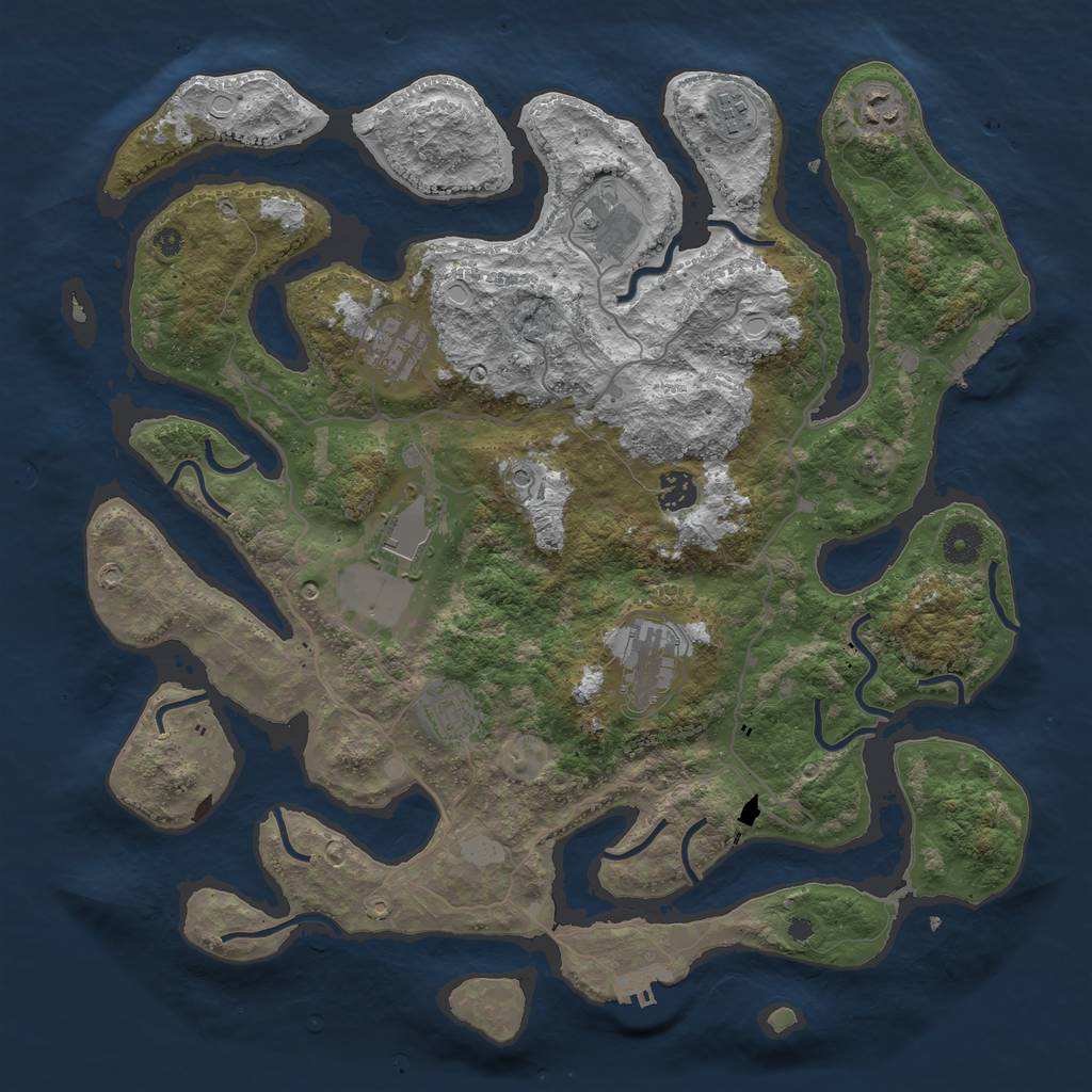 Rust Map: Procedural Map, Size: 4000, Seed: 1457183054, 16 Monuments