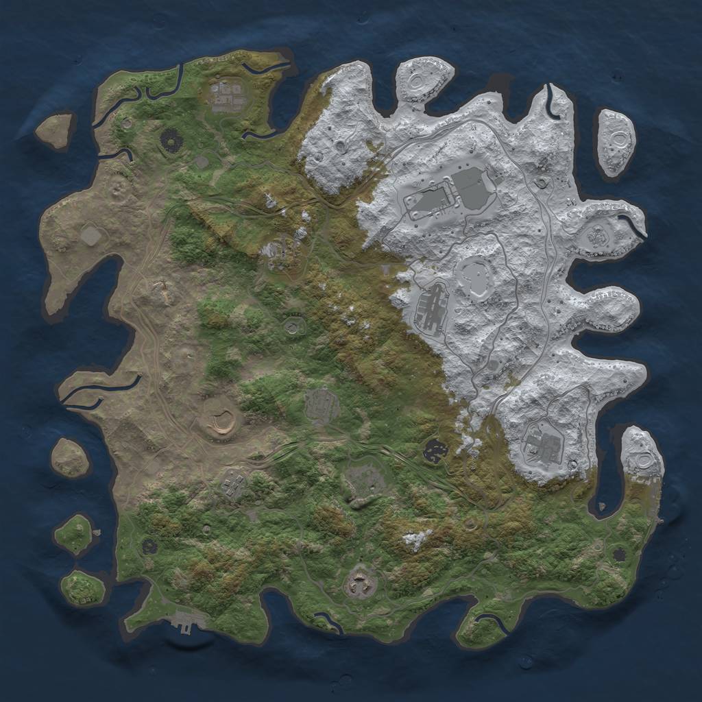 Rust Map: Procedural Map, Size: 4500, Seed: 123, 20 Monuments