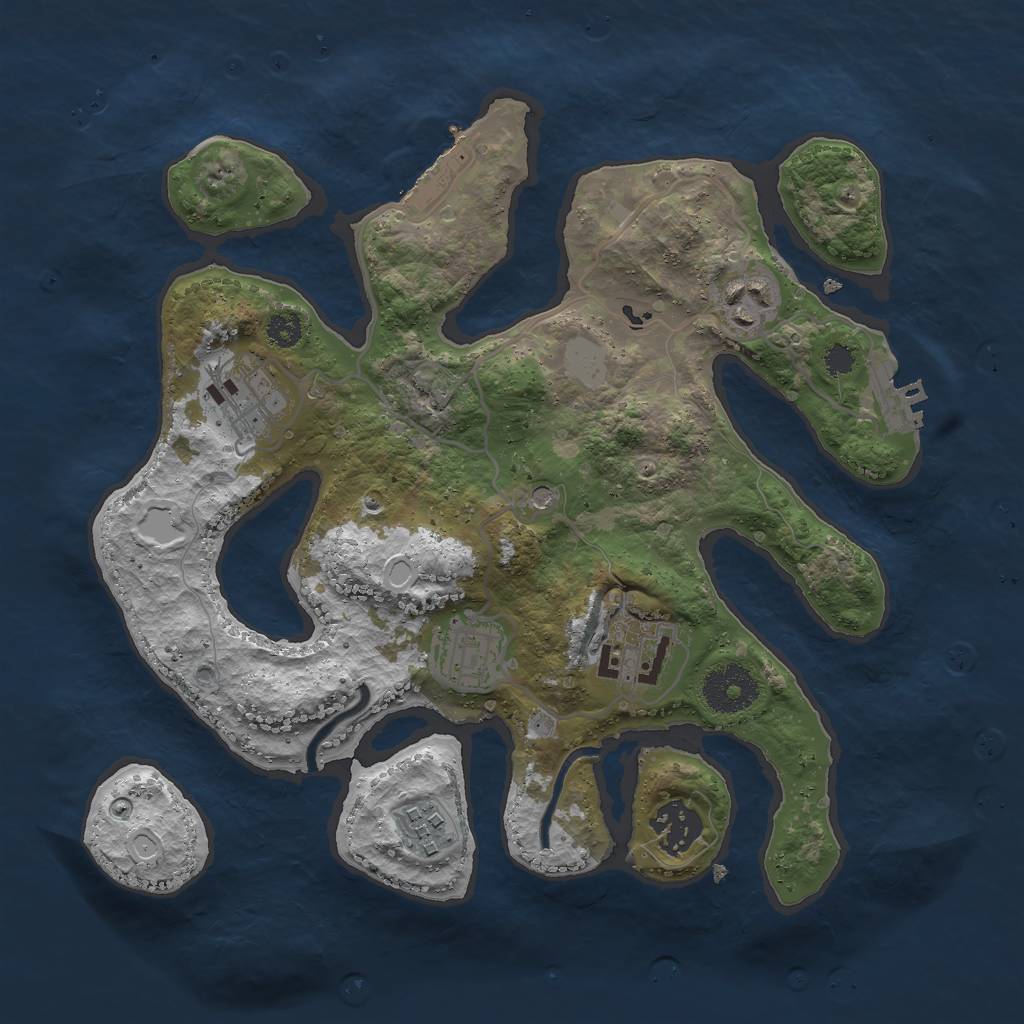 Rust Map: Procedural Map, Size: 3000, Seed: 1357617981, 14 Monuments