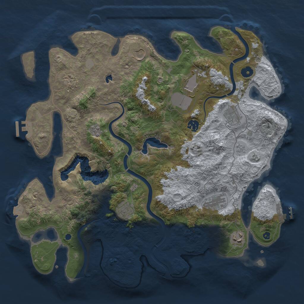 Rust Map: Procedural Map, Size: 4000, Seed: 530777, 15 Monuments