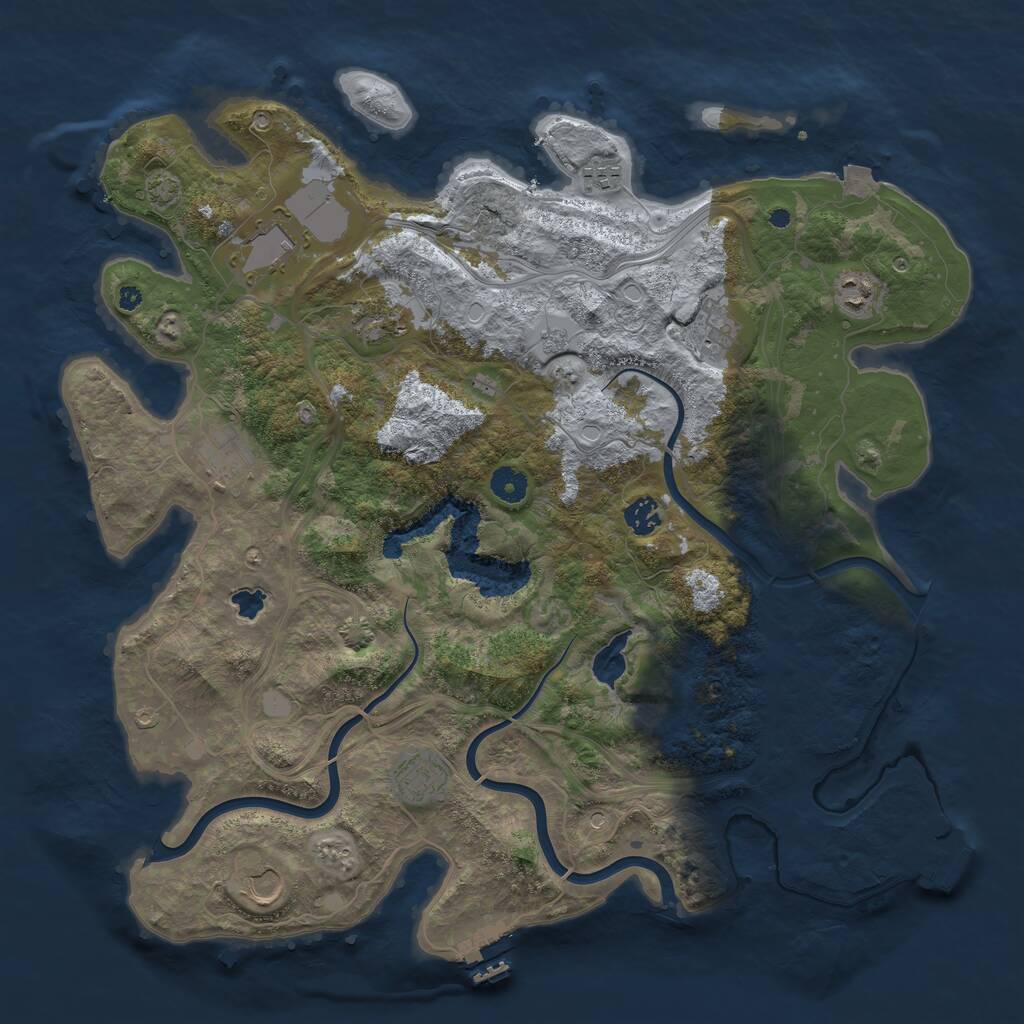 Rust Map: Procedural Map, Size: 4250, Seed: 32719, 15 Monuments