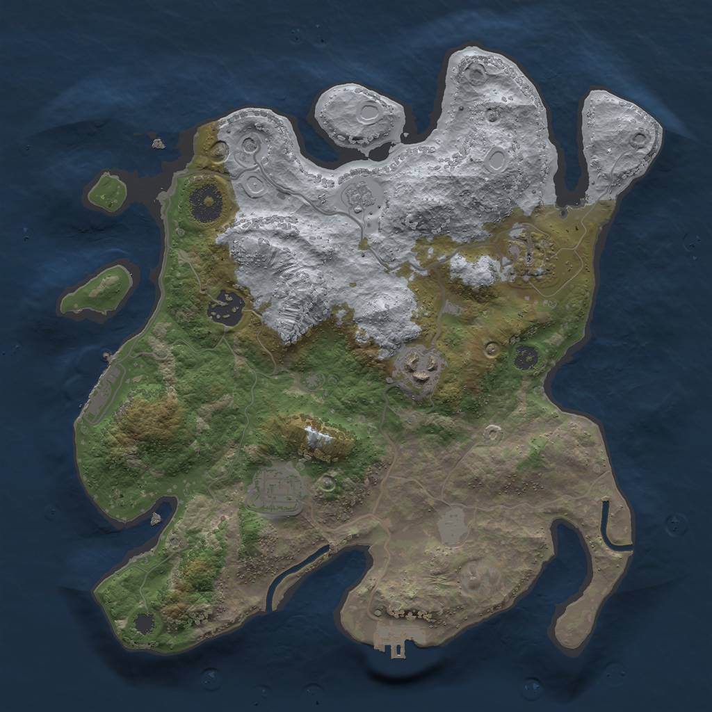 Rust Map: Procedural Map, Size: 3000, Seed: 54044888, 11 Monuments