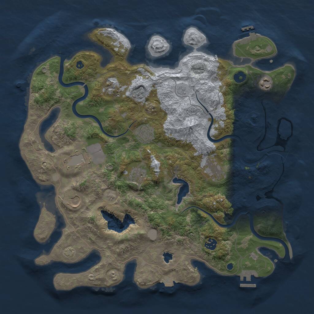 Rust Map: Procedural Map, Size: 4000, Seed: 164102294, 15 Monuments