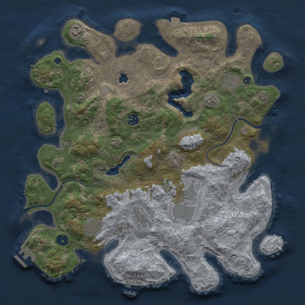 Rust Map: Procedural Map, Size: 4000, Seed: 1654633418, 12 Monuments