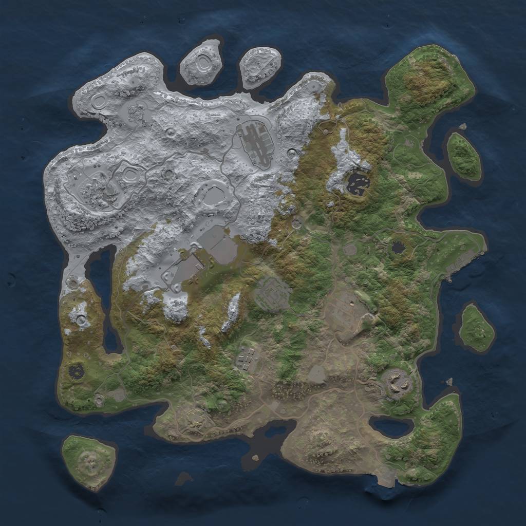 Rust Map: Procedural Map, Size: 3500, Seed: 86480234, 15 Monuments