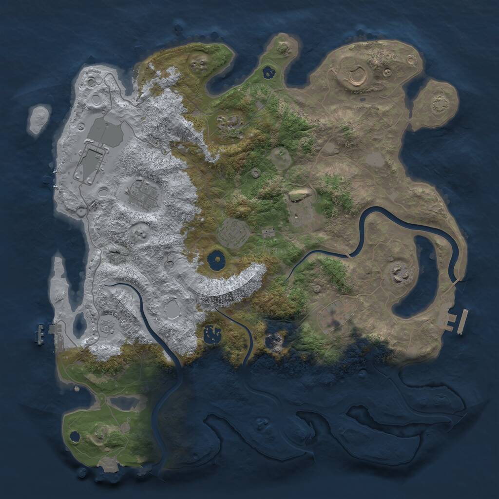 Rust Map: Procedural Map, Size: 3950, Seed: 149522517, 16 Monuments