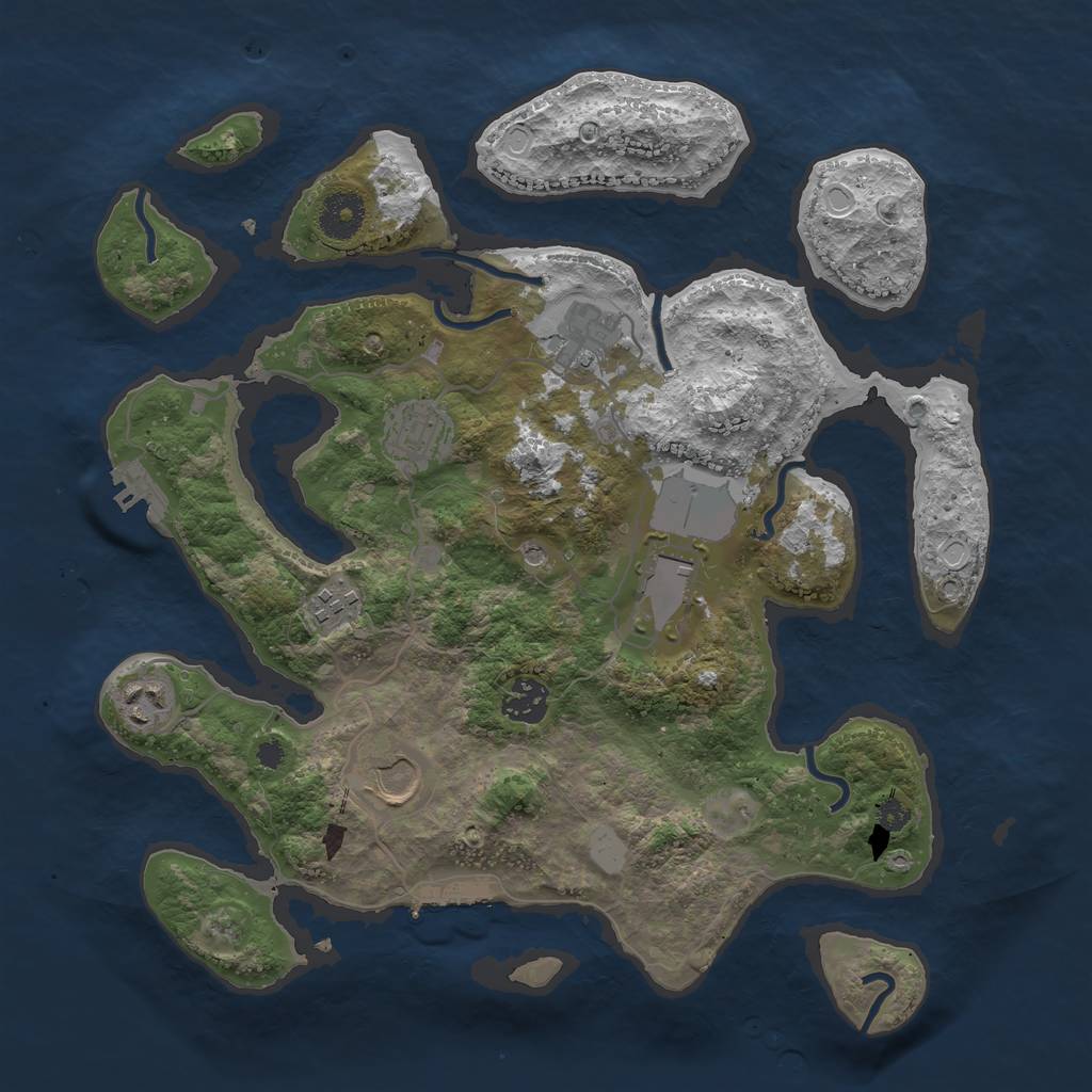 Rust Map: Procedural Map, Size: 3500, Seed: 133635086, 15 Monuments