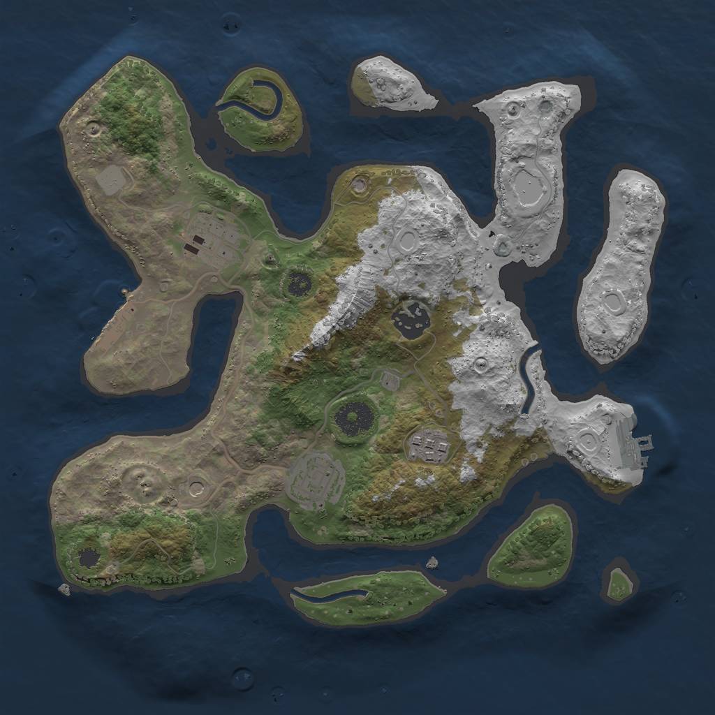 Rust Map: Procedural Map, Size: 3000, Seed: 317782771, 12 Monuments