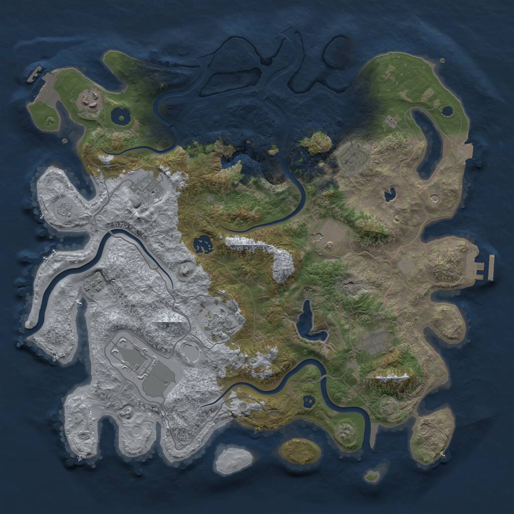 Rust Map: Procedural Map, Size: 4000, Seed: 438714, 15 Monuments