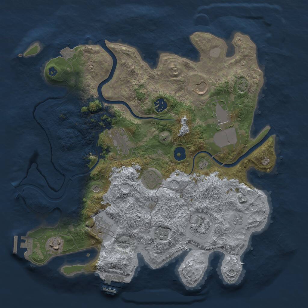 Rust Map: Procedural Map, Size: 3500, Seed: 453, 15 Monuments