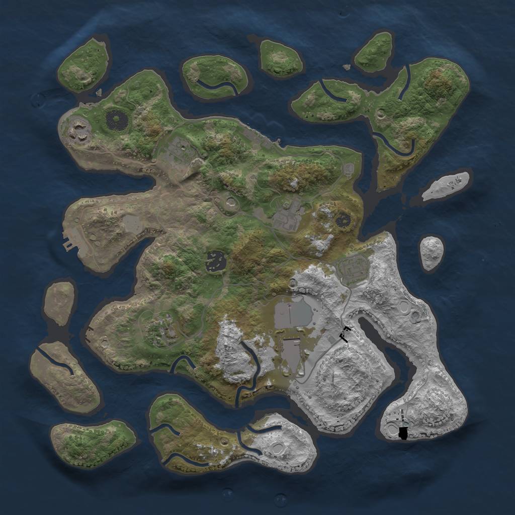 Rust Map: Procedural Map, Size: 3550, Seed: 462992, 15 Monuments