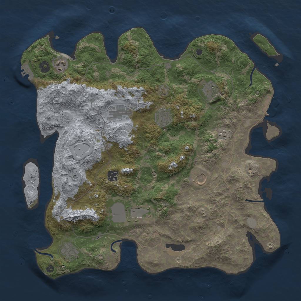 Rust Map: Procedural Map, Size: 4000, Seed: 1218942025, 16 Monuments