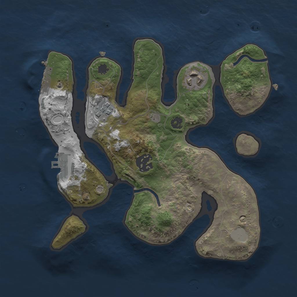 Rust Map: Procedural Map, Size: 2500, Seed: 1231134, 10 Monuments