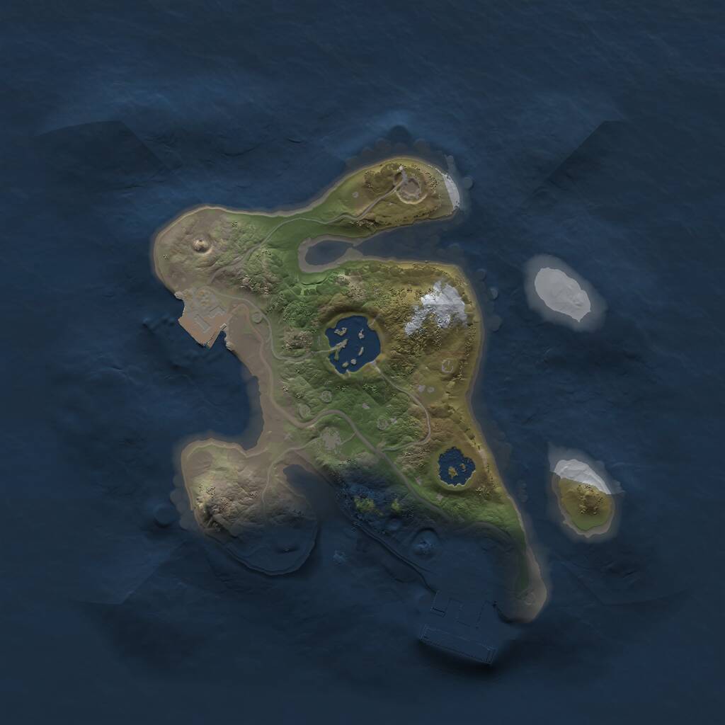Rust Map: Procedural Map, Size: 2000, Seed: 241221, 3 Monuments
