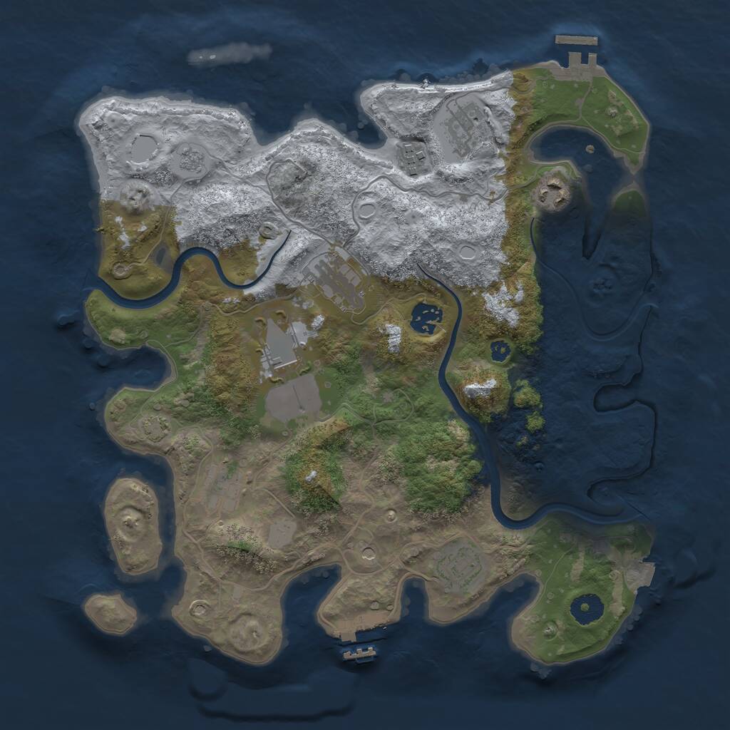 Rust Map: Procedural Map, Size: 3500, Seed: 688, 14 Monuments
