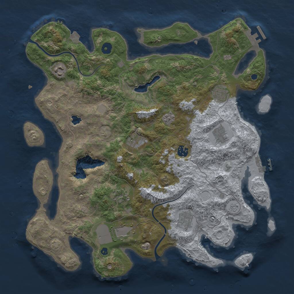 Rust Map: Procedural Map, Size: 4000, Seed: 1532401854, 15 Monuments
