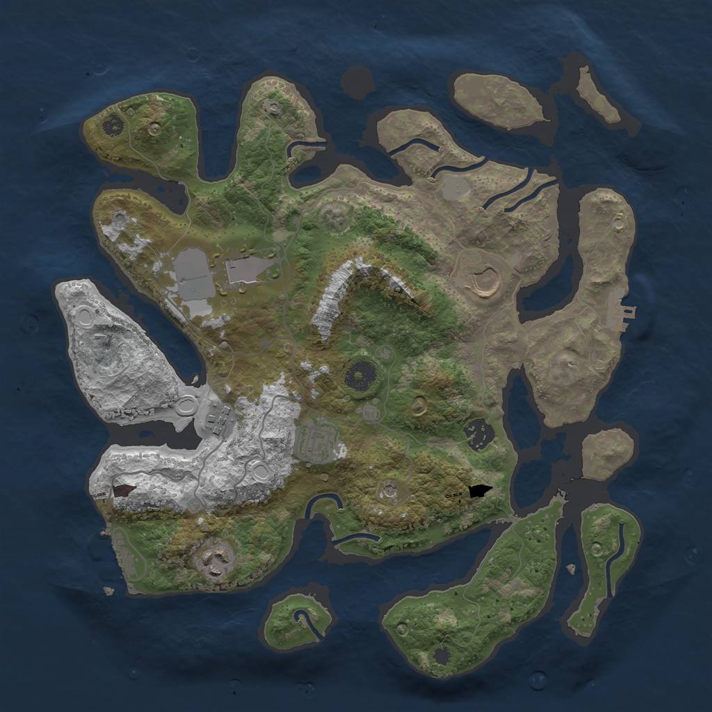 Rust Map: Procedural Map, Size: 3550, Seed: 170580, 14 Monuments