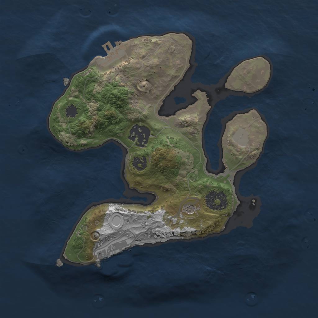 Rust Map: Procedural Map, Size: 2200, Seed: 2076492080, 9 Monuments