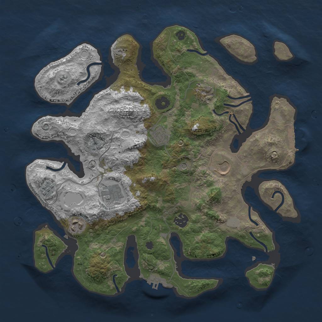Rust Map: Procedural Map, Size: 3550, Seed: 219386, 15 Monuments