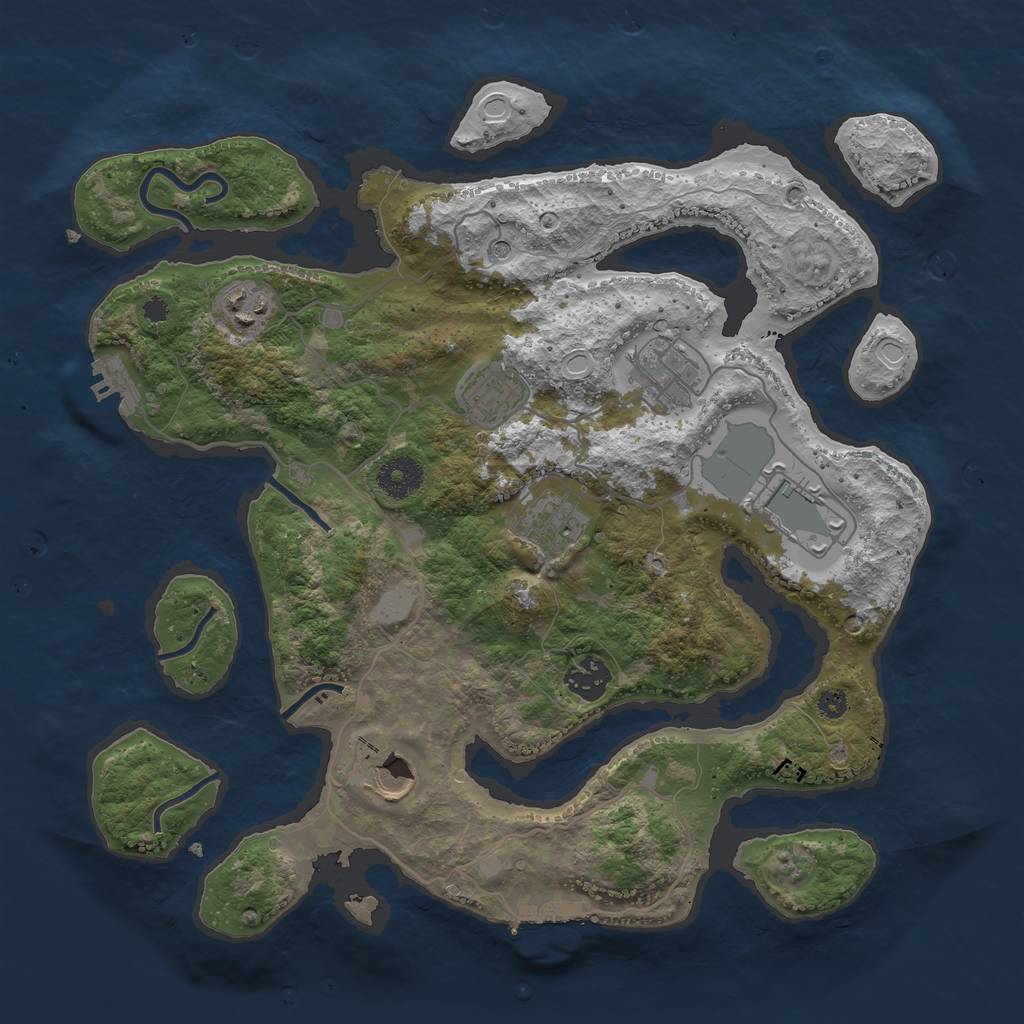 Rust Map: Procedural Map, Size: 3550, Seed: 313509, 15 Monuments