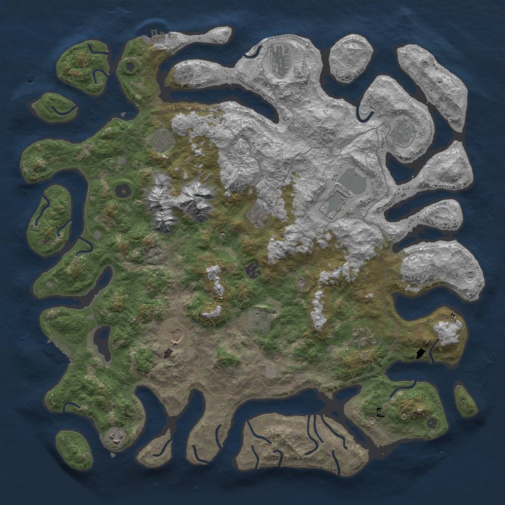 Rust Map: Procedural Map, Size: 5000, Seed: 29212, 19 Monuments