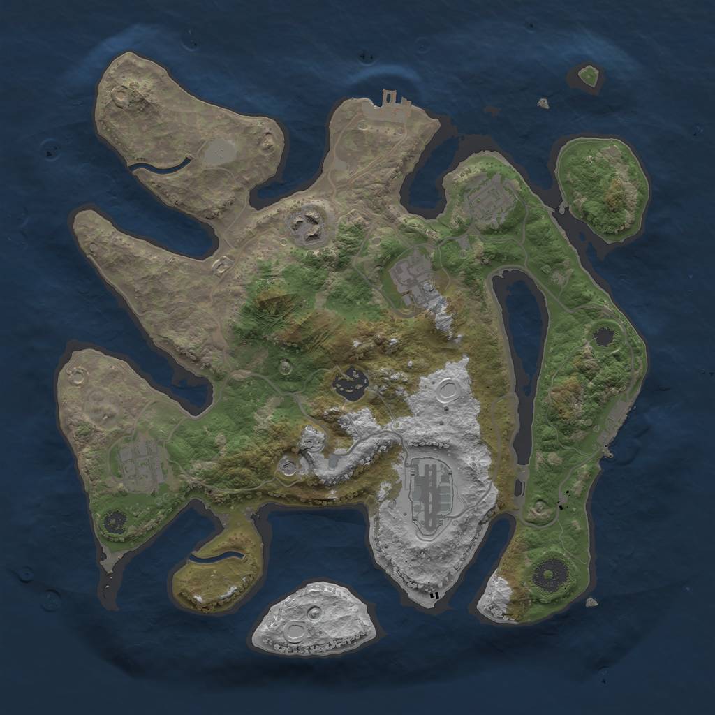 Rust Map: Procedural Map, Size: 3200, Seed: 774732109, 14 Monuments