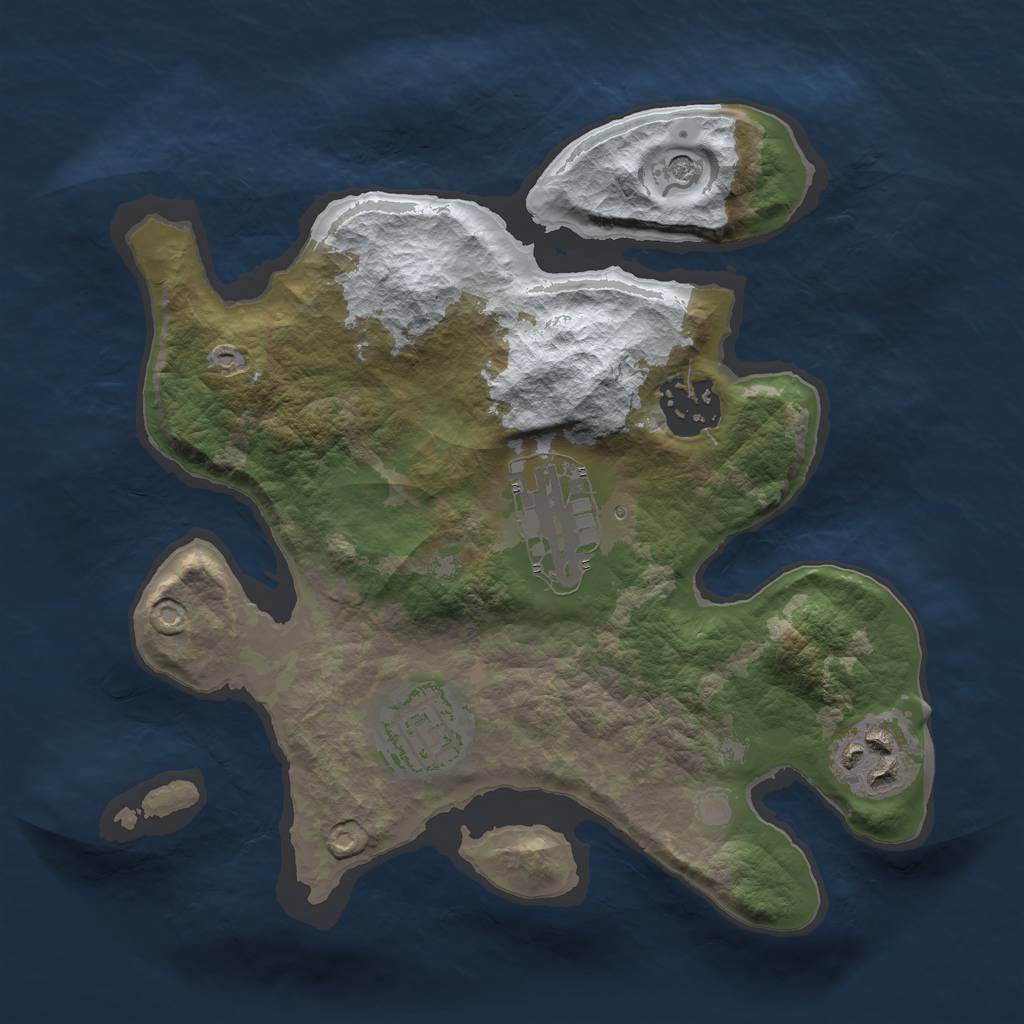 Rust Map: Barren, Size: 2500, Seed: 144228, 7 Monuments