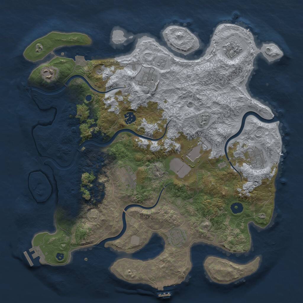 Rust Map: Procedural Map, Size: 3850, Seed: 80083169, 15 Monuments