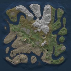 Thumbnail Rust Map: Procedural Map, Size: 4000, Seed: 1307849402, 19 Monuments