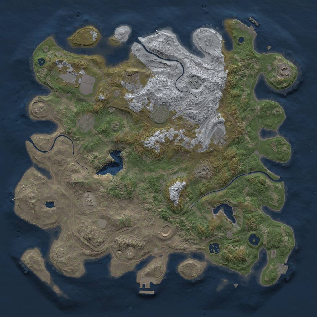 Rust Map: Procedural Map, Size: 4250, Seed: 388248653, 15 Monuments