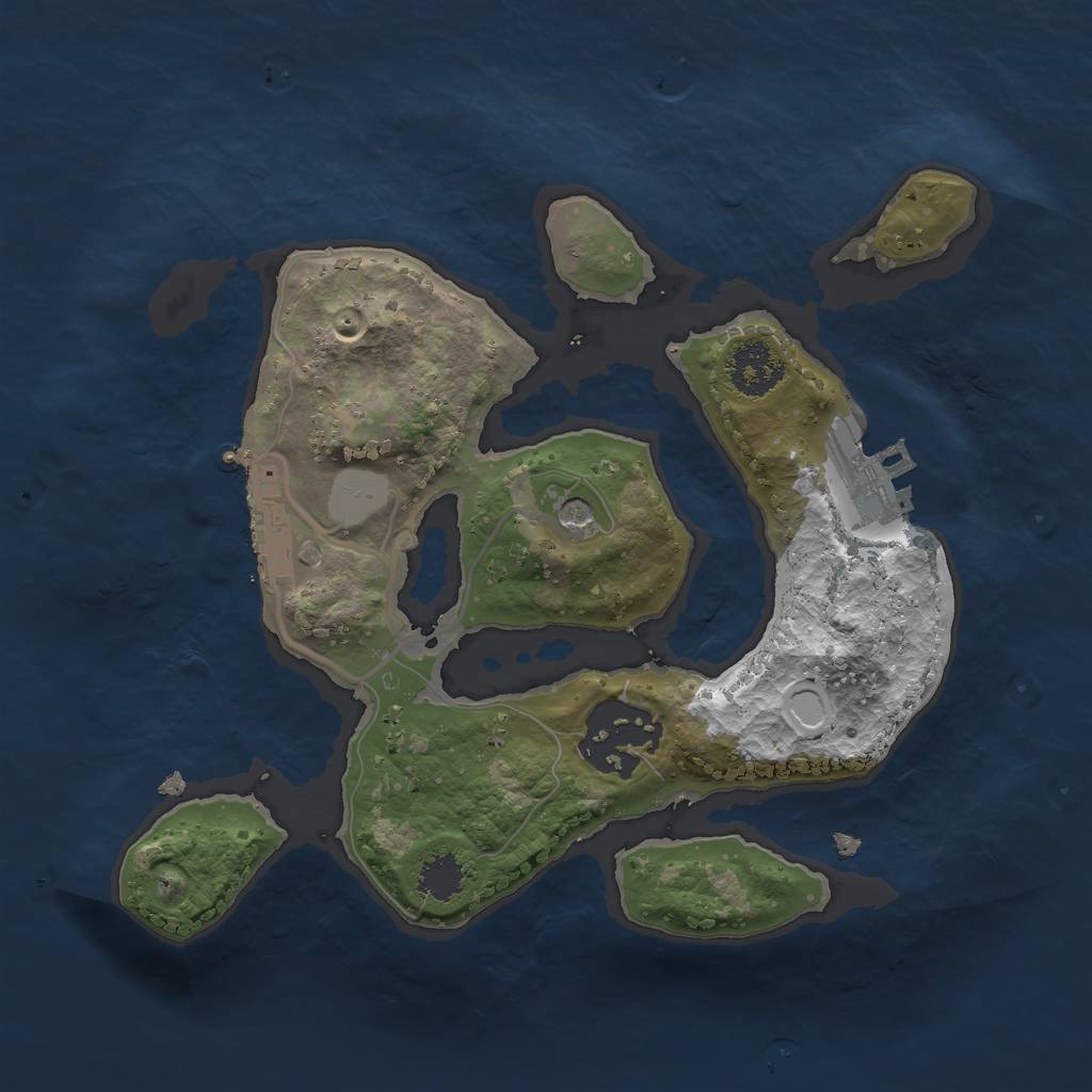 Rust Map: Procedural Map, Size: 2100, Seed: 2133, 9 Monuments