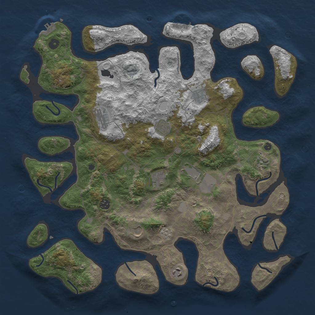 Rust Map: Procedural Map, Size: 4500, Seed: 14078, 18 Monuments